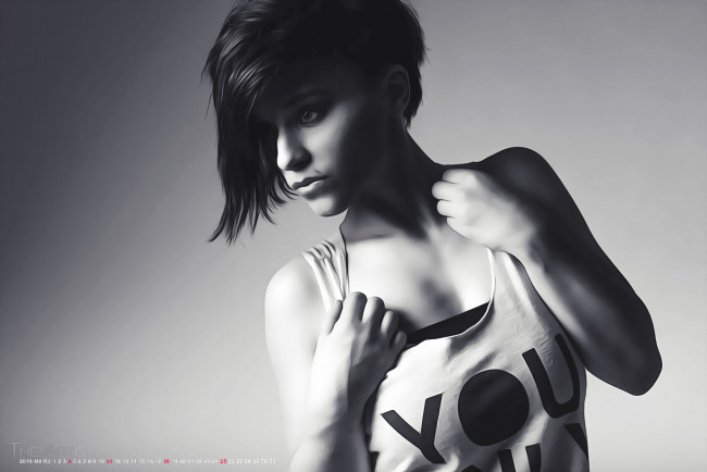 Обои картинки фото календари, компьютерный дизайн, 2019, женщина, девушка, calendar, модель