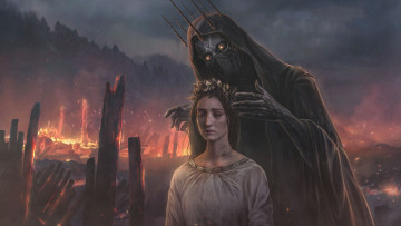 Картинка фэнтези красавицы+и+чудовища венок девушка существо