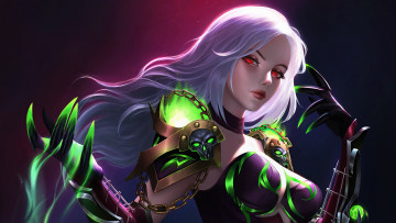 Картинка фэнтези маги +волшебники взгляд магия доспехи magic armor look fantasy art луч света blonde beauty белокурая красавица ray of light арт