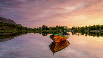 Картинка корабли лодки +шлюпки озеро лодка отражение