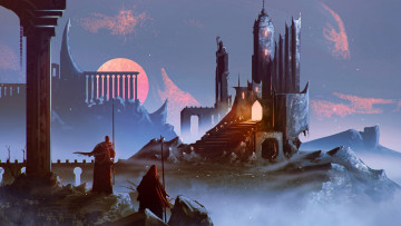 Картинка фэнтези замки замок развалины люди