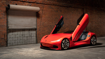 Картинка karma+sc1+vision+concept автомобили karma красный двери стена