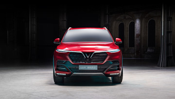 Картинка lux+sa2 автомобили vinfast красный площадь