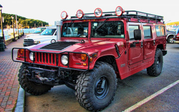 Картинка hammer+hdr автомобили hummer красный парковка