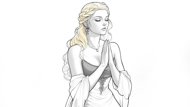 Обои картинки фото рисованное, люди, красивая, девушка