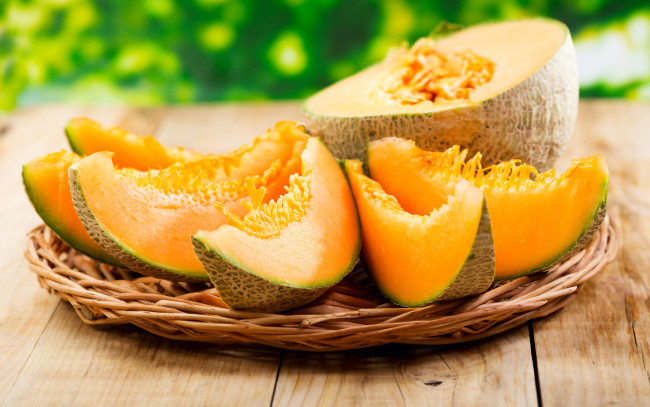 Обои картинки фото еда, дыня, спелая, ломтики