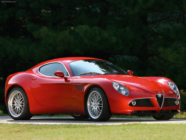 Обои картинки фото alfa, romeo, 8c, competizione, 2007, автомобили