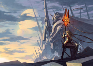 Картинка аниме weapon blood technology армия девочка