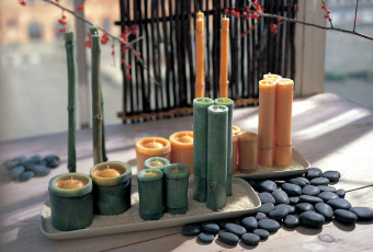 Картинка разное свечи бамбук рис ветка