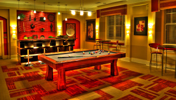 Картинка интерьер бильярдная биллиард кий