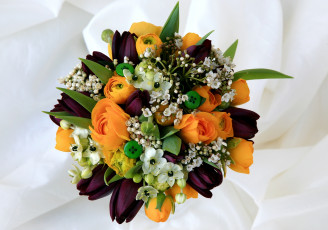 Картинка цветы букеты композиции пуговицы тюльпаны розы