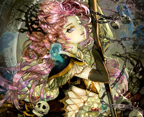 Картинка аниме angels demons корсет череп цепь