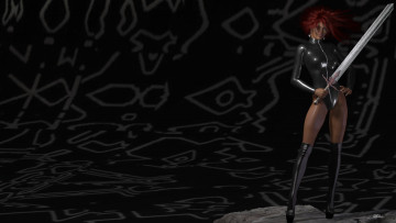 Картинка 3д графика fantasy фантазия меч девушка