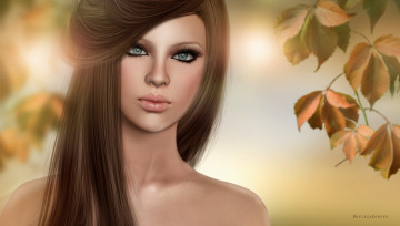 Картинка 3д графика portraits портрет свет волосы