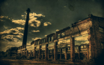 Картинка разное развалины руины металлолом стена надпись