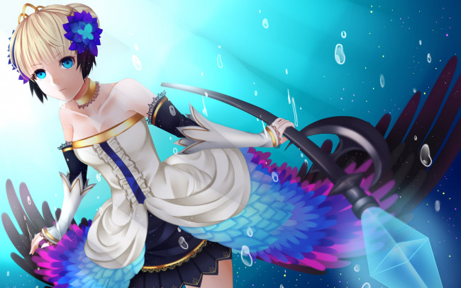 Обои картинки фото odin, sphere, аниме, жезл