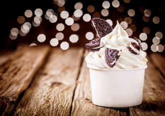 Картинка еда мороженое +десерты стаканчики печенье десерт