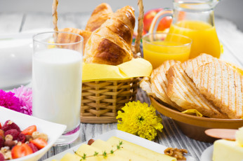 Картинка еда разное хлеб молоко цветы