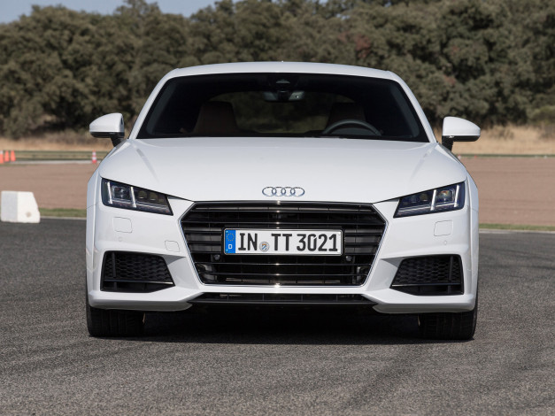 Обои картинки фото автомобили, audi, 8s, 2014г, 2-0, tdi, ultra, светлый, coupе, tt