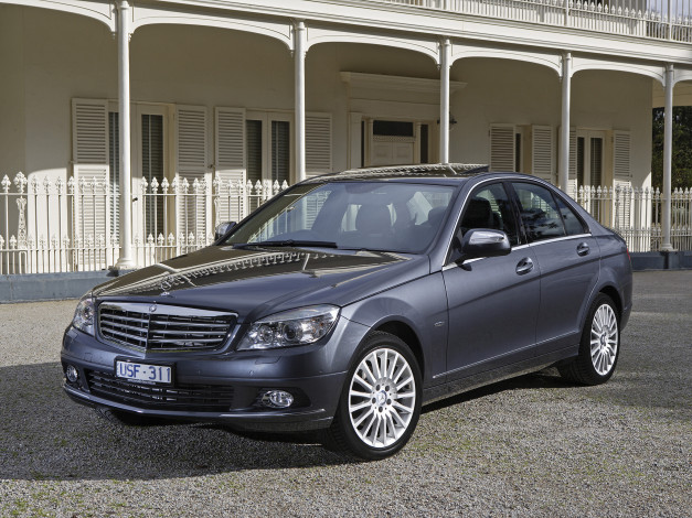 Обои картинки фото автомобили, mercedes-benz, au-spec, cdi, c, 220, темный, w204
