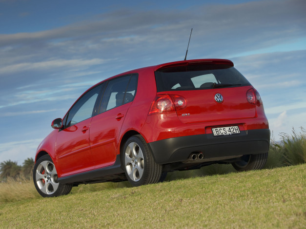 Обои картинки фото автомобили, volkswagen, красный, type, 1k, au-spec, 5-door, gti, golf