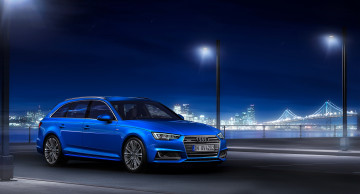 обоя автомобили, audi, 2015г, синий, b9, s, line, quattro, tdi, 3-0, avant, a4