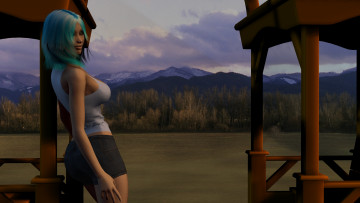 Картинка 3д+графика люди+ people фон взгляд девушка