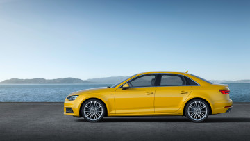 Картинка автомобили audi i quattro tfs a4 2-0 желтый s line b9 2015г