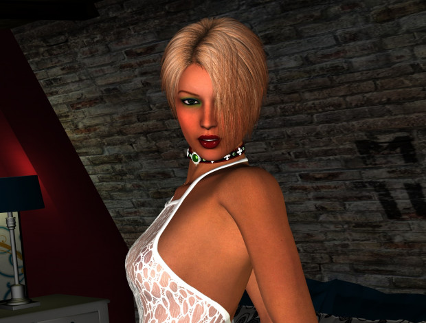 Обои картинки фото 3д графика, люди , people, взгляд, девушка, фон