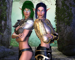 Картинка 3д+графика эльфы+ elves фон взгляд эльфийки