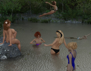 Картинка 3д+графика люди+ people фон взгляд девушки