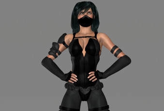 Картинка 3д+графика фантазия+ fantasy девушка ниндзя фон взгляд