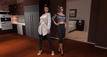 Картинка 3д+графика люди+ people девушки фон взгляд