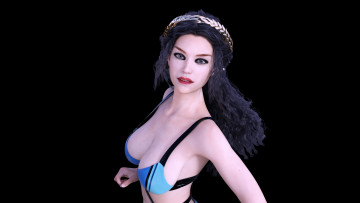 Картинка 3д+графика люди+ people фон девушка взгляд