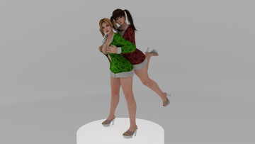 Картинка 3д+графика люди+ people фон девушки взгляд