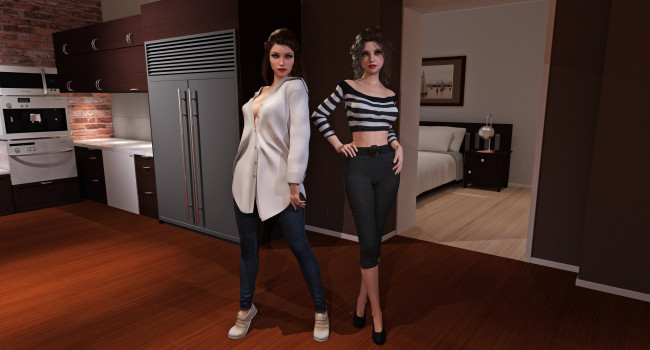 Обои картинки фото 3д графика, люди , people, девушки, фон, взгляд