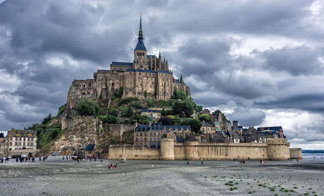 Обои картинки фото mont saint michel, города, замки франции, остров