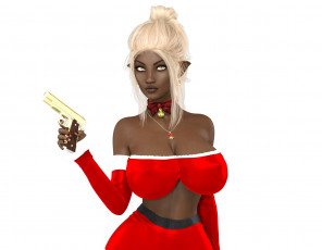 Картинка 3д+графика эльфы+ elves эльфийка взгляд фон оружие