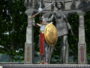 Картинка 3д+графика фантазия+ fantasy девушка взгляд фон