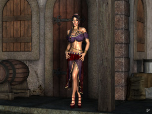 Картинка 3д+графика фантазия+ fantasy девушка взгляд фон