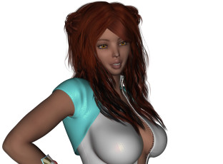 Картинка 3д+графика портрет+ portraits девушка взгляд фон