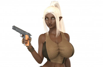 Картинка 3д+графика эльфы+ elves эльфийка взгляд фон оружие