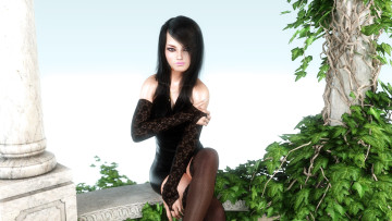 Картинка 3д+графика люди+ people фон девушка взгляд