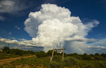 Картинка природа облака дорога небо радуга
