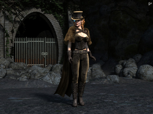 Обои картинки фото 3д графика, фантазия , fantasy, девушка, взгляд, фон