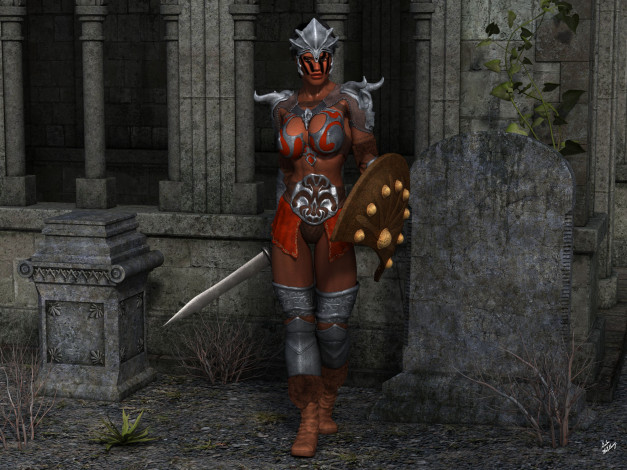 Обои картинки фото 3д графика, фантазия , fantasy, девушка, взгляд, фон