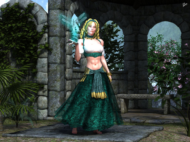 Обои картинки фото 3д графика, фантазия , fantasy, девушка, взгляд, фон