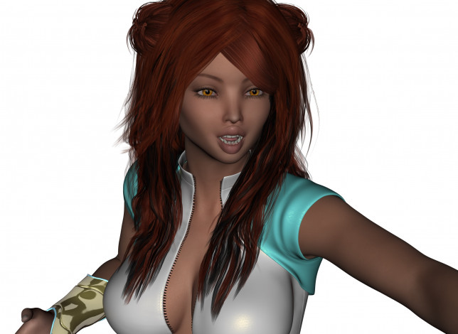 Обои картинки фото 3д графика, портрет , portraits, девушка, взгляд, фон