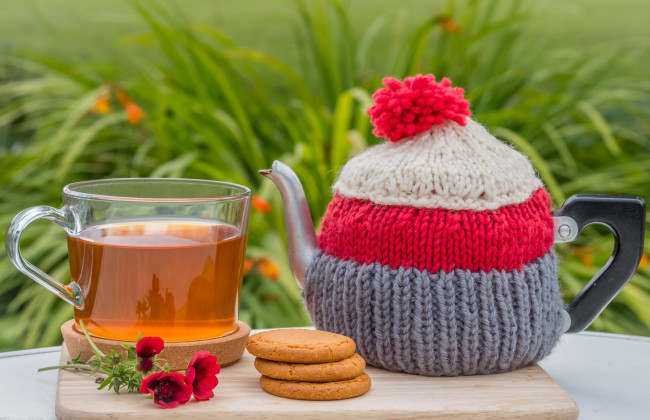 Обои картинки фото еда, напитки,  Чай, чайник, печенье, чай