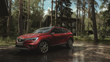 Картинка 2019+renault+arkana автомобили renault suv 2019 красный деревья кроссовер arkana